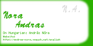 nora andras business card