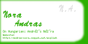 nora andras business card